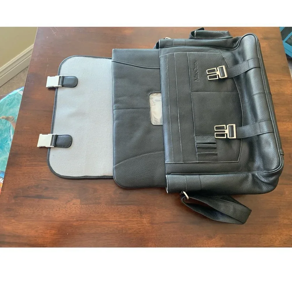 Premium Leather 14 MacBook Pro Messenger Bag w/Sleeve by Michael Santoro Design